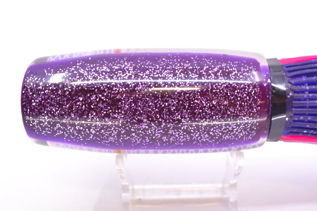 Amaral Lures Purple Pearl Rainbow Scale Light Purple Stripes Purple Back Mamba 15" 9oz