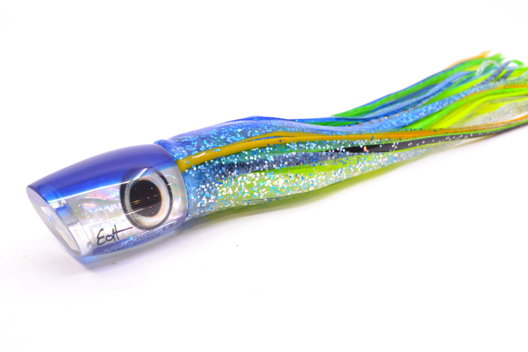 Marlin Magic Lures White Awabi Blue Back Taxi Eyes Baby Ruckus 10" 6.5oz Skirted