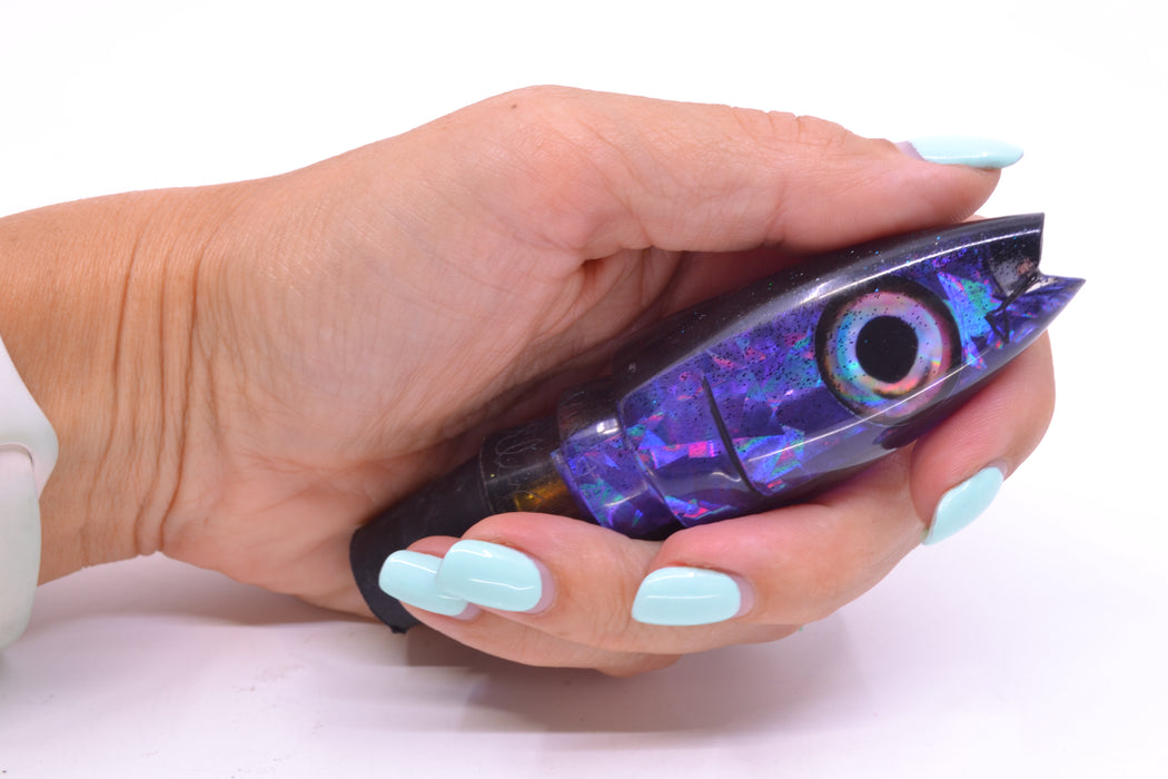 Aloha Lures Purple Rainbow Flake Black Back Super Ninja 9" 4oz GZE