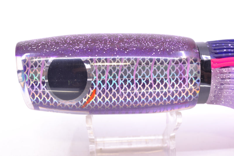 Amaral Lures Purple Pearl Rainbow Scale Light Purple Stripes Purple Back Mamba 15" 9oz
