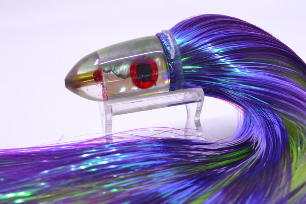 Bomboy Lures White Abalone Green/Purple Back Baby Bomb 9" 4oz Strobez Purple/Green