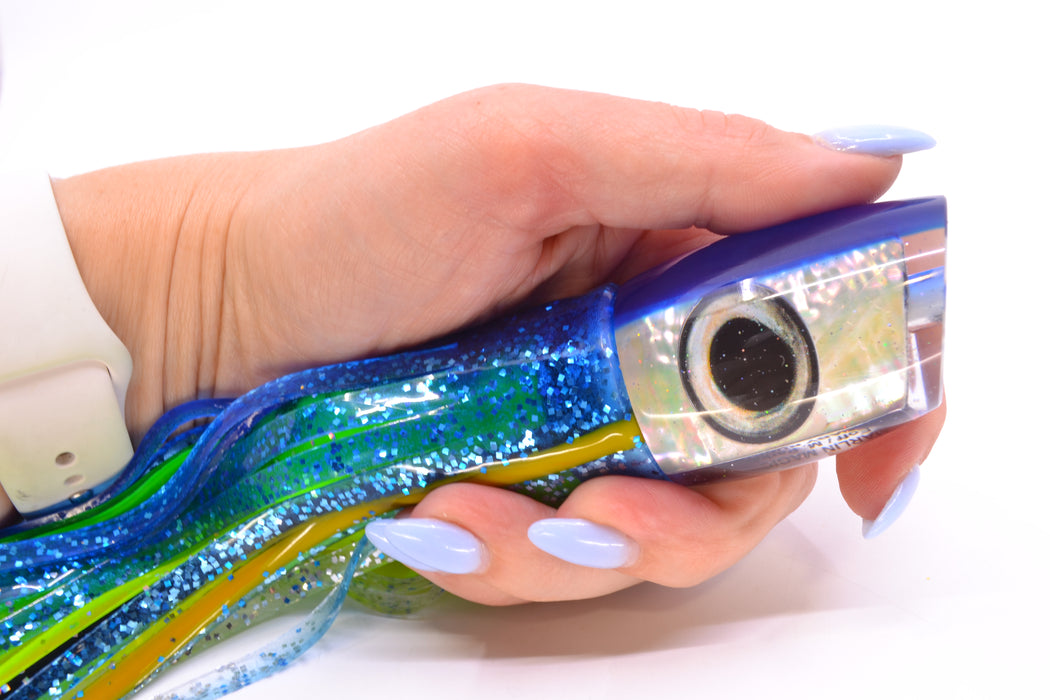 Marlin Magic Lures White Awabi Blue Back Taxi Eyes Baby Ruckus 10" 6.5oz Skirted