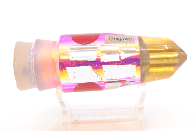 Tanigawa Lures Black-Pink Rainbow Cracked Glass Red Eyes 2-Hole Bullet 9"+ 7.8oz