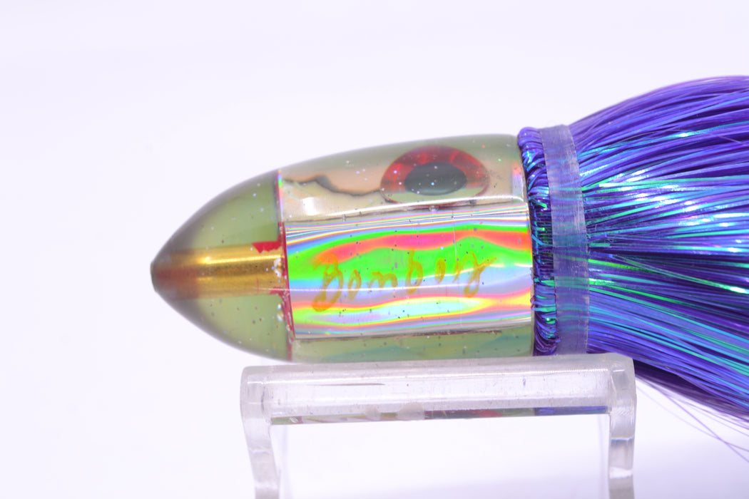 Bomboy Lures White Abalone Green/Purple Back Baby Bomb 9" 4oz Strobez Purple/Green