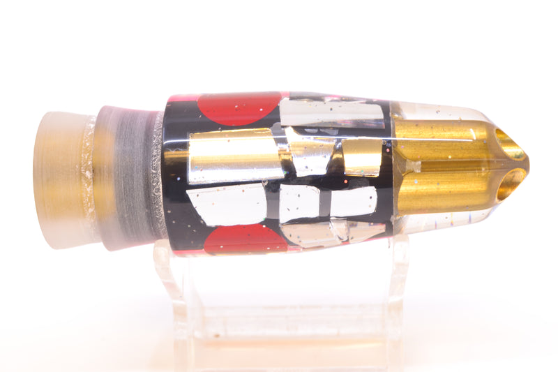 Tanigawa Lures Black-Pink Rainbow Cracked Glass Red Eyes 2-Hole Bullet 9"+ 7.8oz
