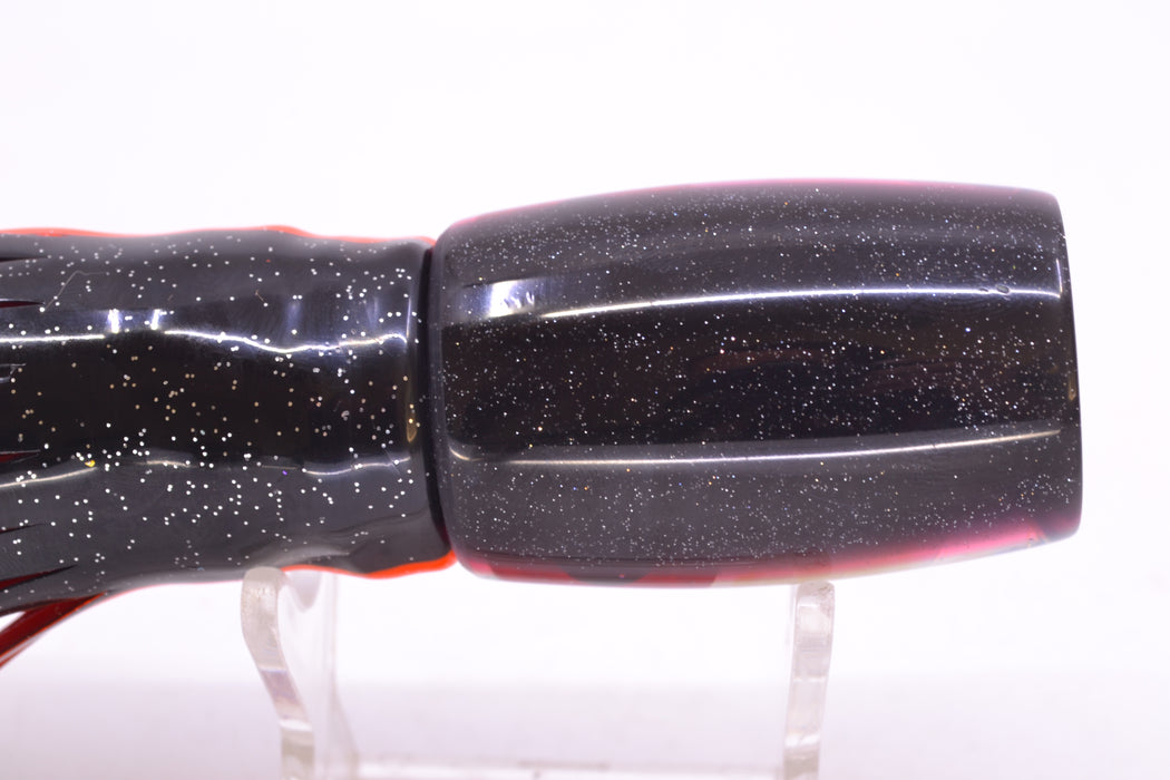 Coggin Lures Real White MOP Black-Red Back 4-Hole Kilauea Tado Invert 9" 5.5oz Skirted