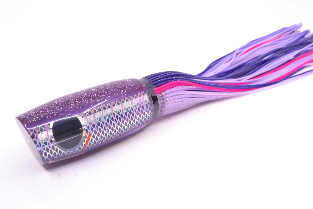 Amaral Lures Purple Pearl Rainbow Scale Light Purple Stripes Purple Back Mamba 15" 9oz