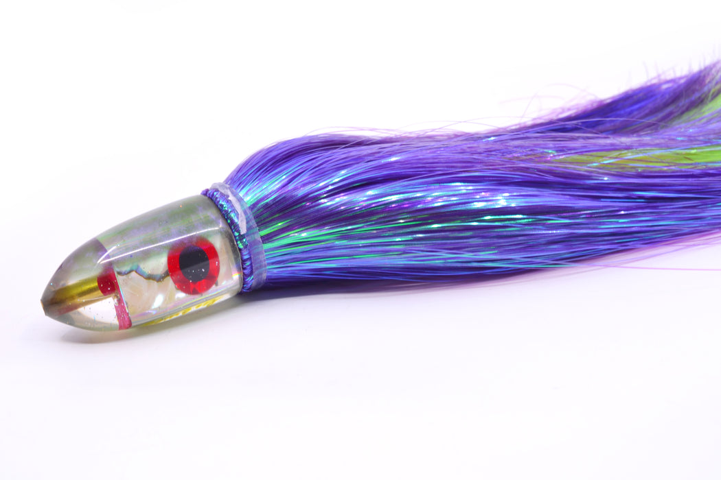 Bomboy Lures White Abalone Green/Purple Back Baby Bomb 9" 4oz Strobez Purple/Green