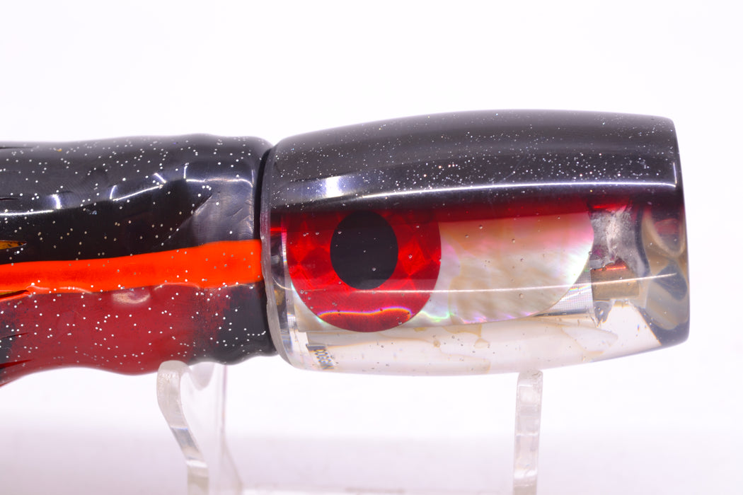 Coggin Lures Real White MOP Black-Red Back 4-Hole Kilauea Tado Invert 9" 5.5oz Skirted