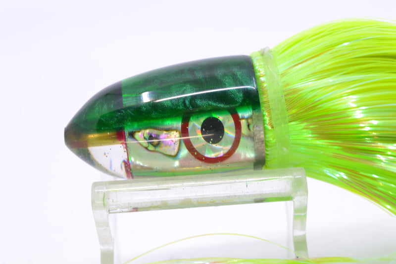 Bomboy Lures White Abalone Green Back Baby Bomb 9" 4oz Strobez Green/Black