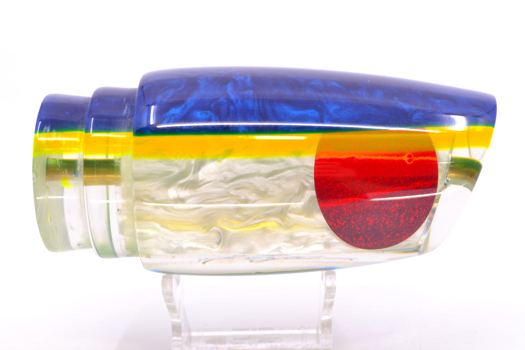 Koya Lures White Pearl Blue-Yellow Back Red Eyes Large Poi Dog 16" 12oz