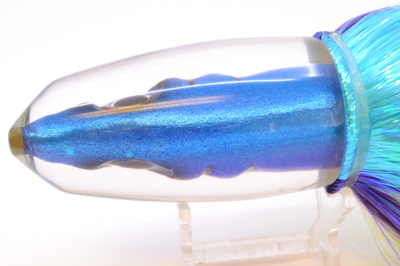 Tsutomu Lures Blue-Purple-Silver Fish Head Benchmark Bullet 12" 8oz EZ Flash