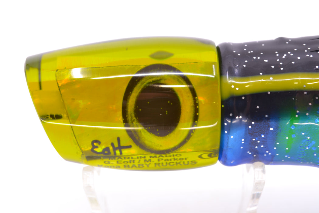 Marlin Magic Lures Green/Gold Awabi Taxi Eyes Baby Ruckus 10" 6.5oz Skirted