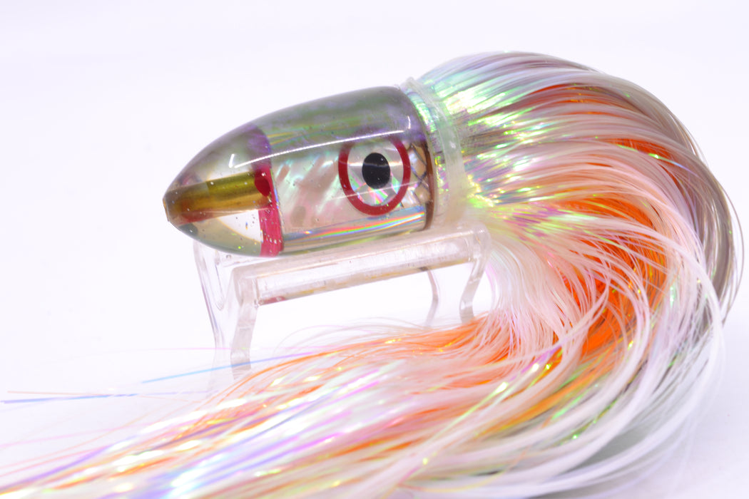 Bomboy Lures White Abalone Green/Purple Back Baby Bomb 9" 2.8oz Flashabou Olive-White