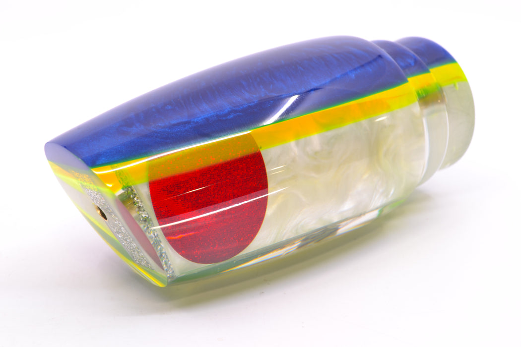 Koya Lures White Pearl Blue-Yellow Back Red Eyes Large Poi Dog 16" 12oz