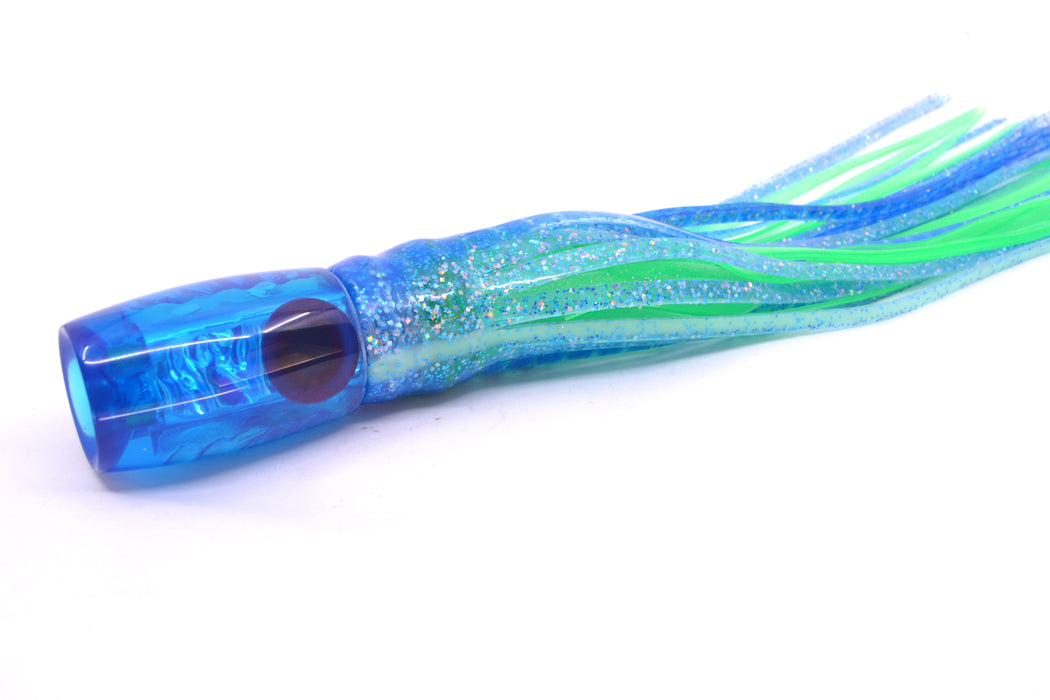 Coggin Lures Blue Dichro 4-Hole Kilauea Tado Invert 9" 5.5oz Skirted Blue Dots