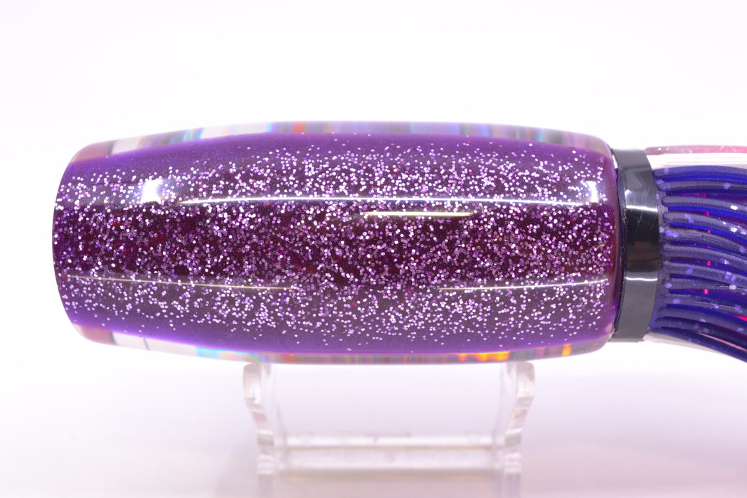 Amaral Lures Purple Marbled Abalone White Stripes Purple Back Mamba 15" 9oz