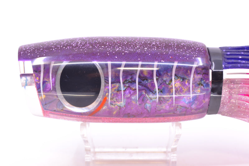 Amaral Lures Purple Marbled Abalone White Stripes Purple Back Mamba 15" 9oz
