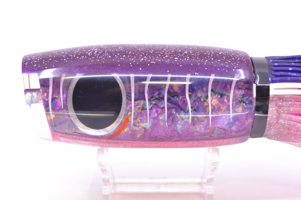 Amaral Lures Purple Marbled Abalone White Stripes Purple Back Mamba 15" 9oz