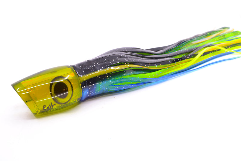 Marlin Magic Lures Green/Gold Awabi Taxi Eyes Baby Ruckus 10" 6.5oz Skirted