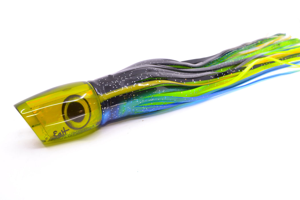 Marlin Magic Lures Green/Gold Awabi Taxi Eyes Baby Ruckus 10" 6.5oz Skirted