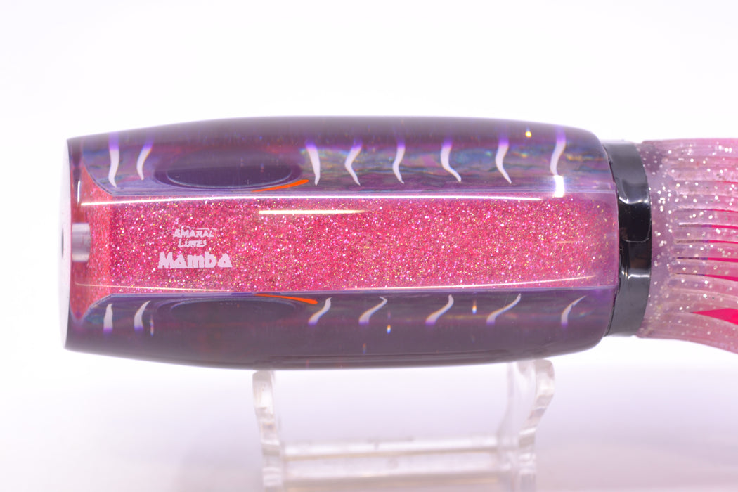 Amaral Lures Purple Marbled Abalone White Stripes Purple Back Mamba 15" 9oz