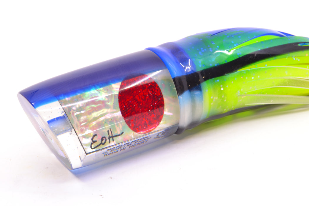 Marlin Magic White Awabi Blue Back Red Eyes Henry 12" 11.5oz Skirted Blue Skipjack/Rainbow