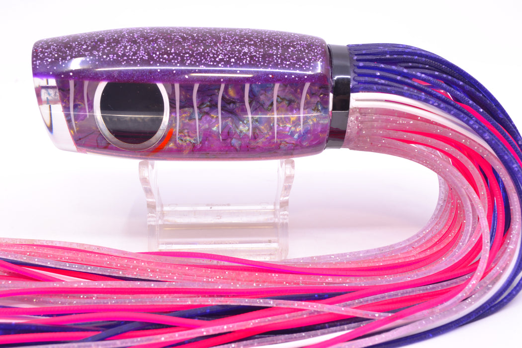 Amaral Lures Purple Marbled Abalone White Stripes Purple Back Mamba 15" 9oz