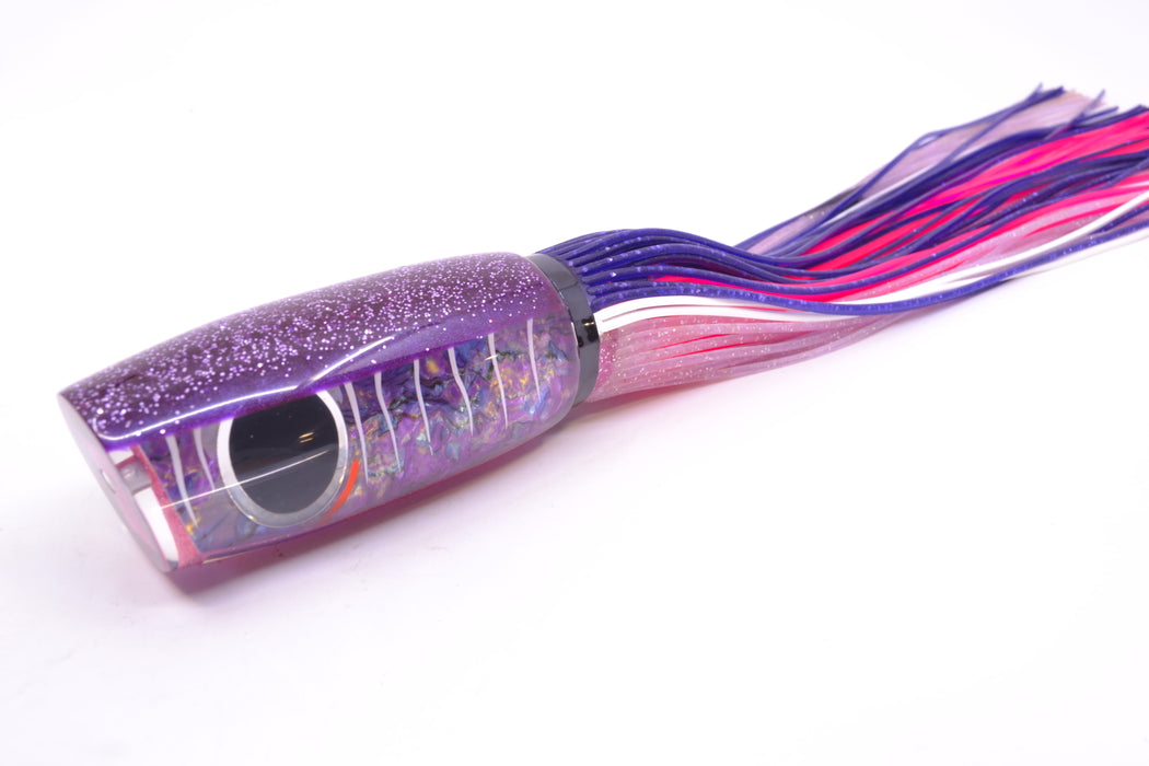 Amaral Lures Purple Marbled Abalone White Stripes Purple Back Mamba 15" 9oz