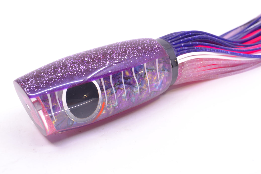 Amaral Lures Purple Marbled Abalone White Stripes Purple Back Mamba 15" 9oz