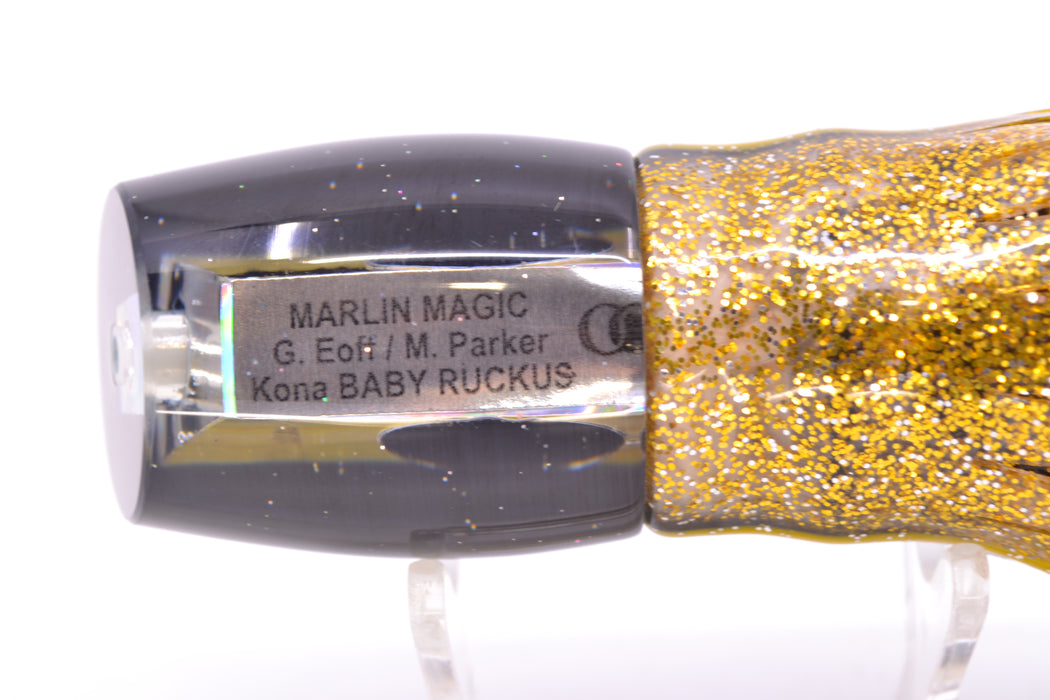 Marlin Magic Lures Golden MOP Black Back Taxi Eyes Baby Ruckus 10" 6.5oz Skirted