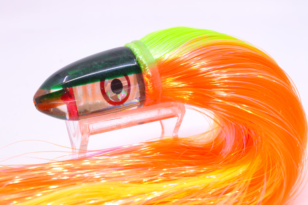 Bomboy Lures White Abalone Green Back Baby Bomb 9" 4oz Strobez Green-Orange
