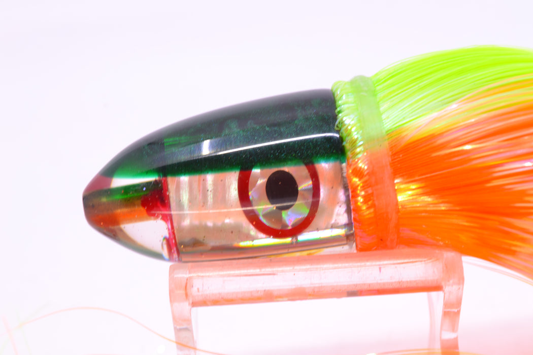 Bomboy Lures White Abalone Green Back Baby Bomb 9" 4oz Strobez Green-Orange