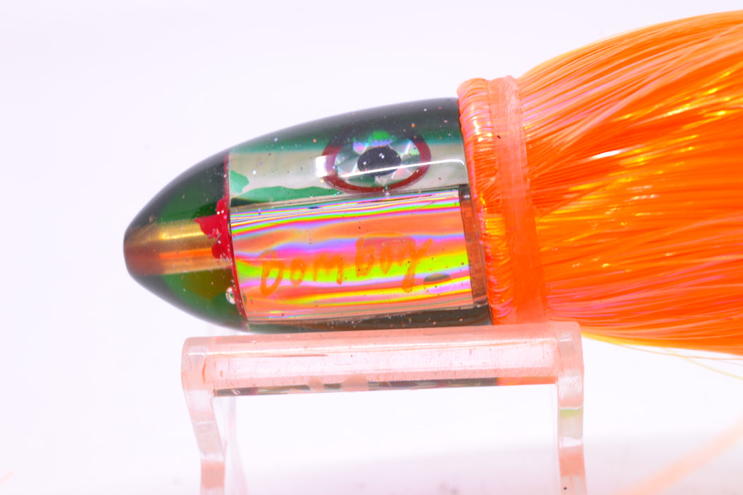 Bomboy Lures White Abalone Green Back Baby Bomb 9" 4oz Strobez Green-Orange