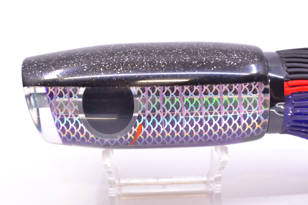 Amaral Lures Purple Pearl Rainbow Scale Light Purple Stripes Black Back Mamba 15" 9oz
