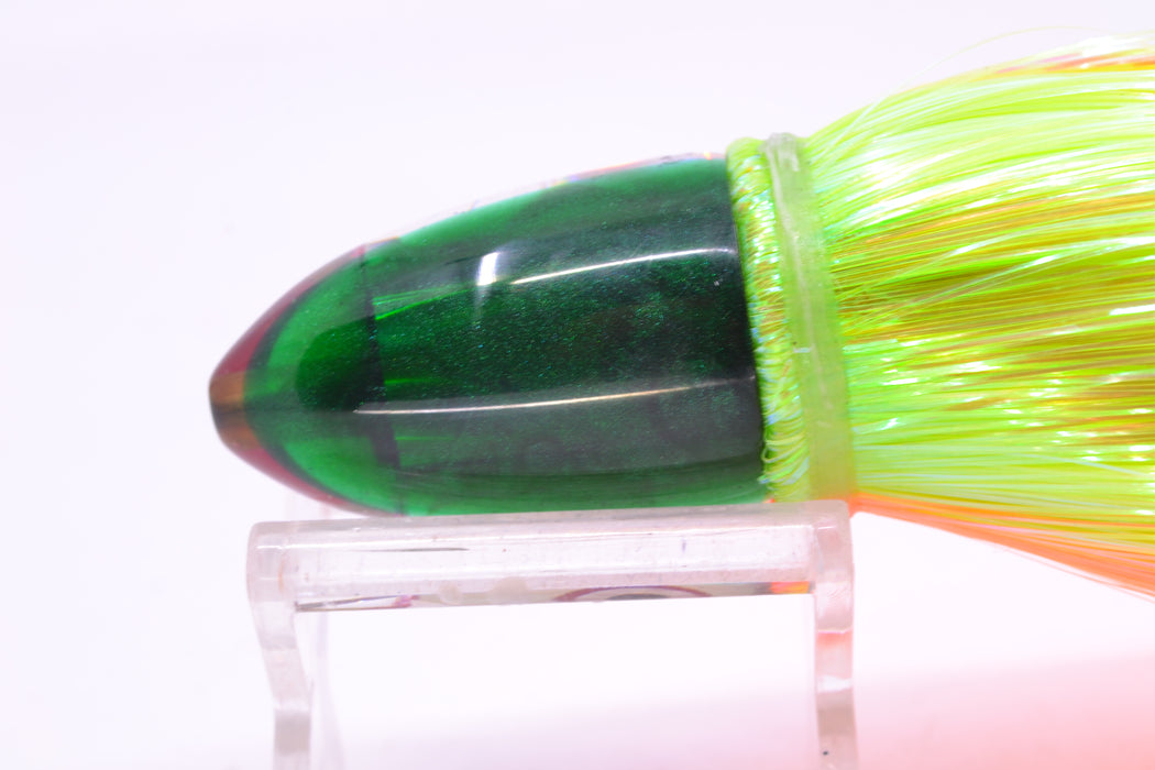 Bomboy Lures White Abalone Green Back Baby Bomb 9" 4oz Strobez Green-Orange