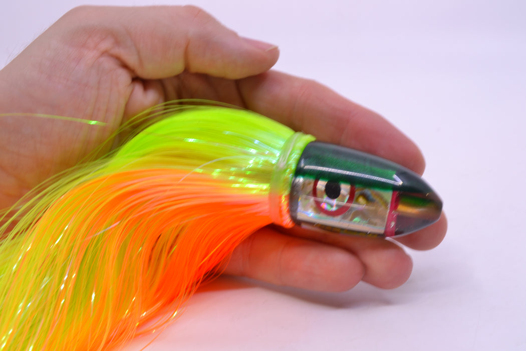 Bomboy Lures White Abalone Green Back Baby Bomb 9" 4oz Strobez Green-Orange