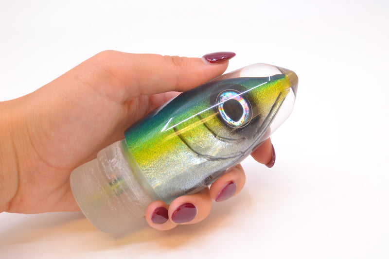 Tsutomu Lures Blue-Yellow-Silver Fish Head Benchmark Bullet 12" 5.3oz