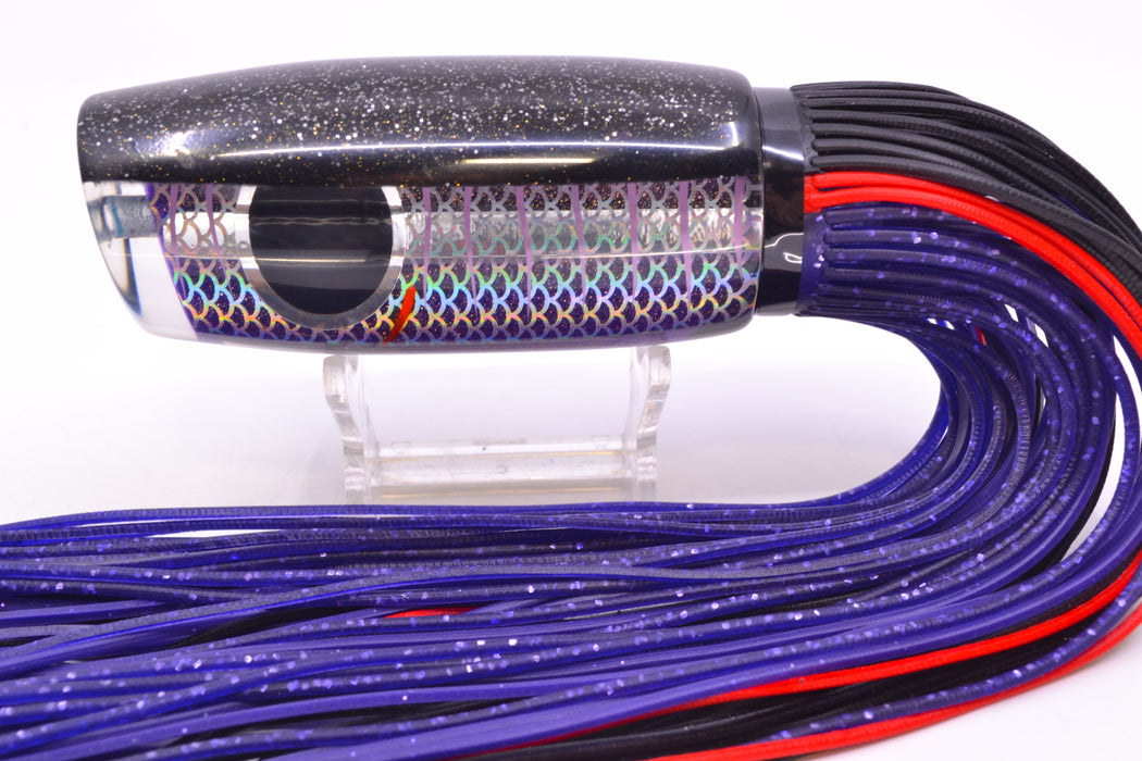 Amaral Lures Purple Pearl Rainbow Scale Light Purple Stripes Black Back Mamba 15" 9oz