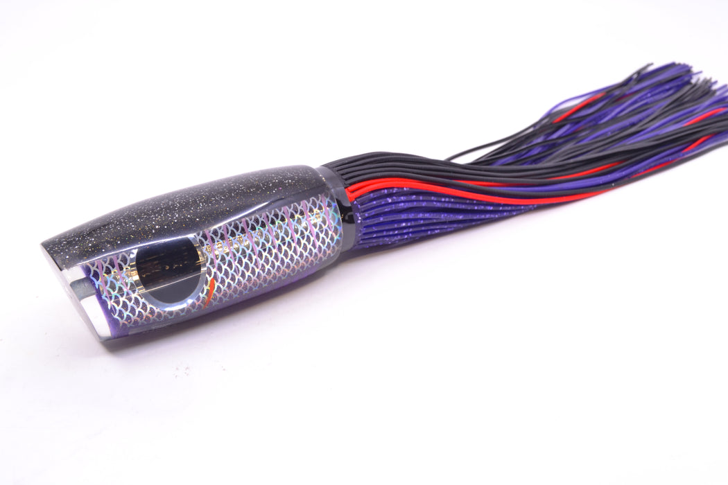 Amaral Lures Purple Pearl Rainbow Scale Light Purple Stripes Black Back Mamba 15" 9oz