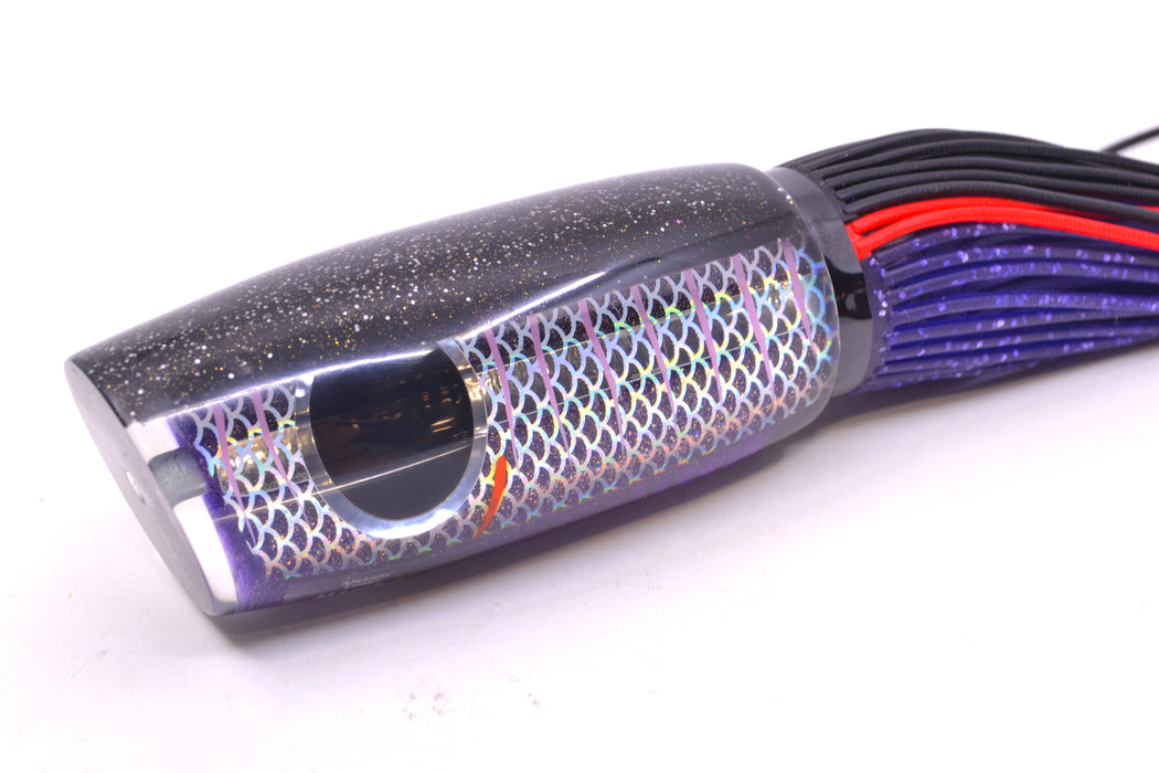 Amaral Lures Purple Pearl Rainbow Scale Light Purple Stripes Black Back Mamba 15" 9oz