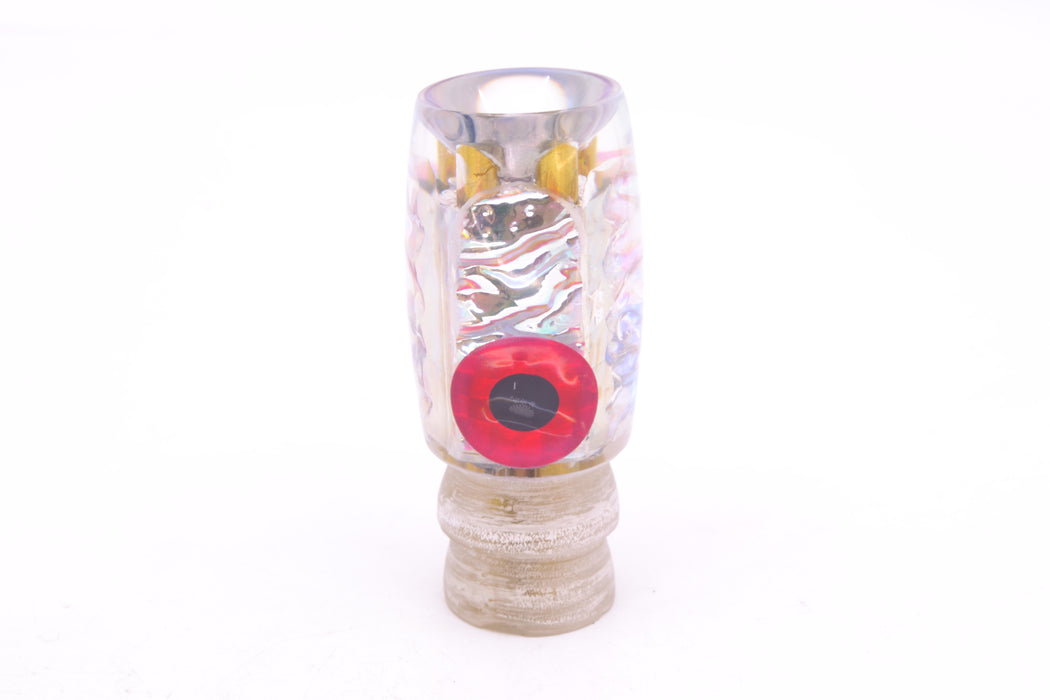 Coggin Lures Ice Rainbow Dichro Black-Red Eyes Kilauea Tado Invert 9" 2.2oz