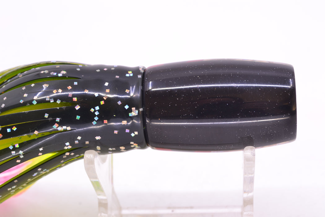 Coggin Lures Real Abalone Black Back 4-Hole Hualalai Tado Invert 7" 3.5oz Skirted Magic Johnson