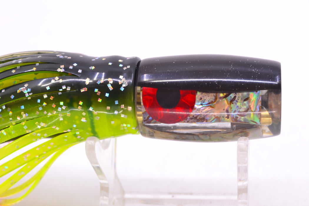 Coggin Lures Real Abalone Black Back 4-Hole Hualalai Tado Invert 7" 3.5oz Skirted Magic Johnson