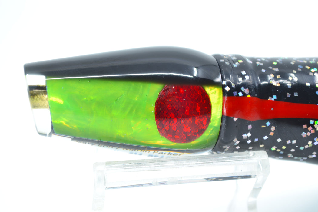 Marlin Magic Lime Green MOP Black Back Red Eyes Small Pear 9" 3.7oz Skirted