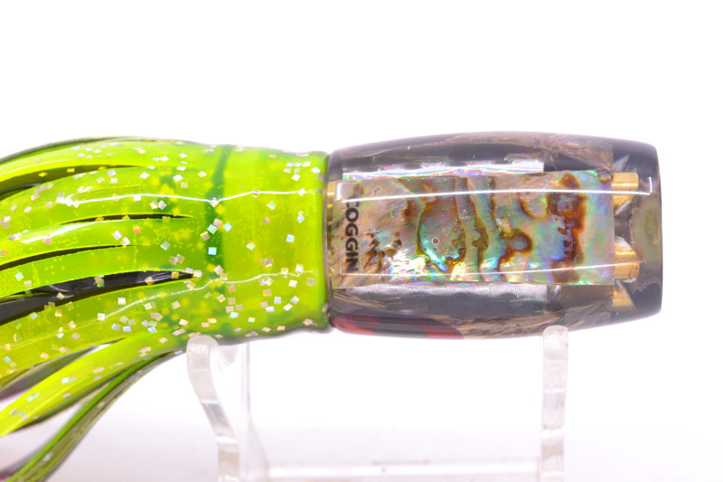 Coggin Lures Real Abalone Black Back 4-Hole Hualalai Tado Invert 7" 3.5oz Skirted Magic Johnson