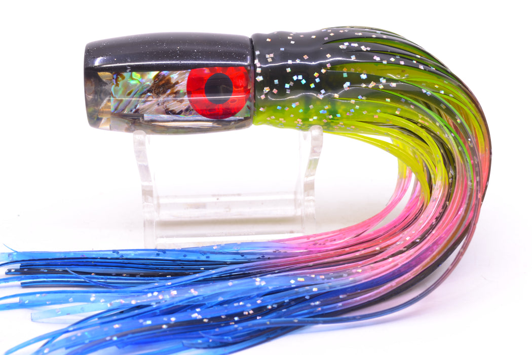 Coggin Lures Real Abalone Black Back 4-Hole Hualalai Tado Invert 7" 3.5oz Skirted Magic Johnson