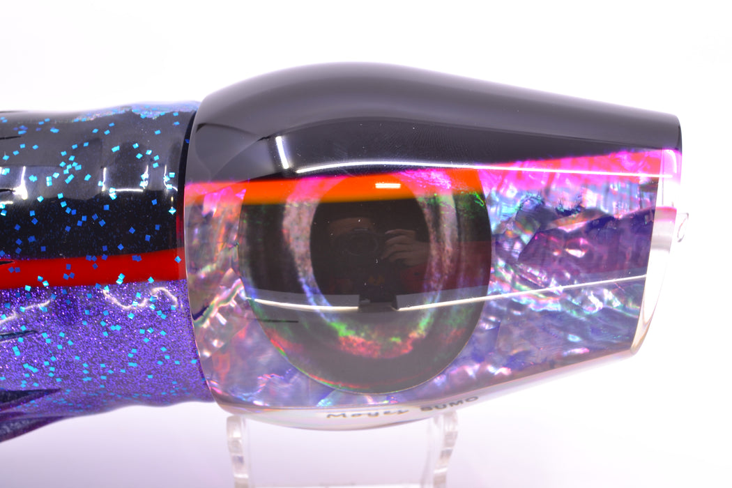 Moyes Lures Rainbow MOP Black-Pink Back Taxi Eyes Sumo Teaser 27oz Skirted