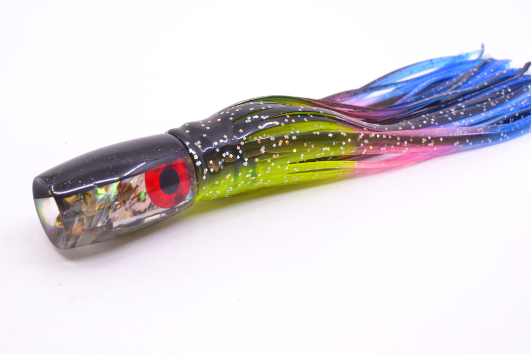 Coggin Lures Real Abalone Black Back 4-Hole Hualalai Tado Invert 7" 3.5oz Skirted Magic Johnson