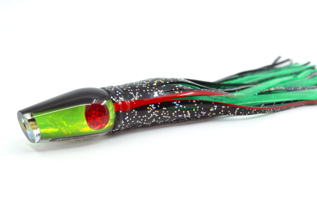 Marlin Magic Lime Green MOP Black Back Red Eyes Small Pear 9" 3.7oz Skirted